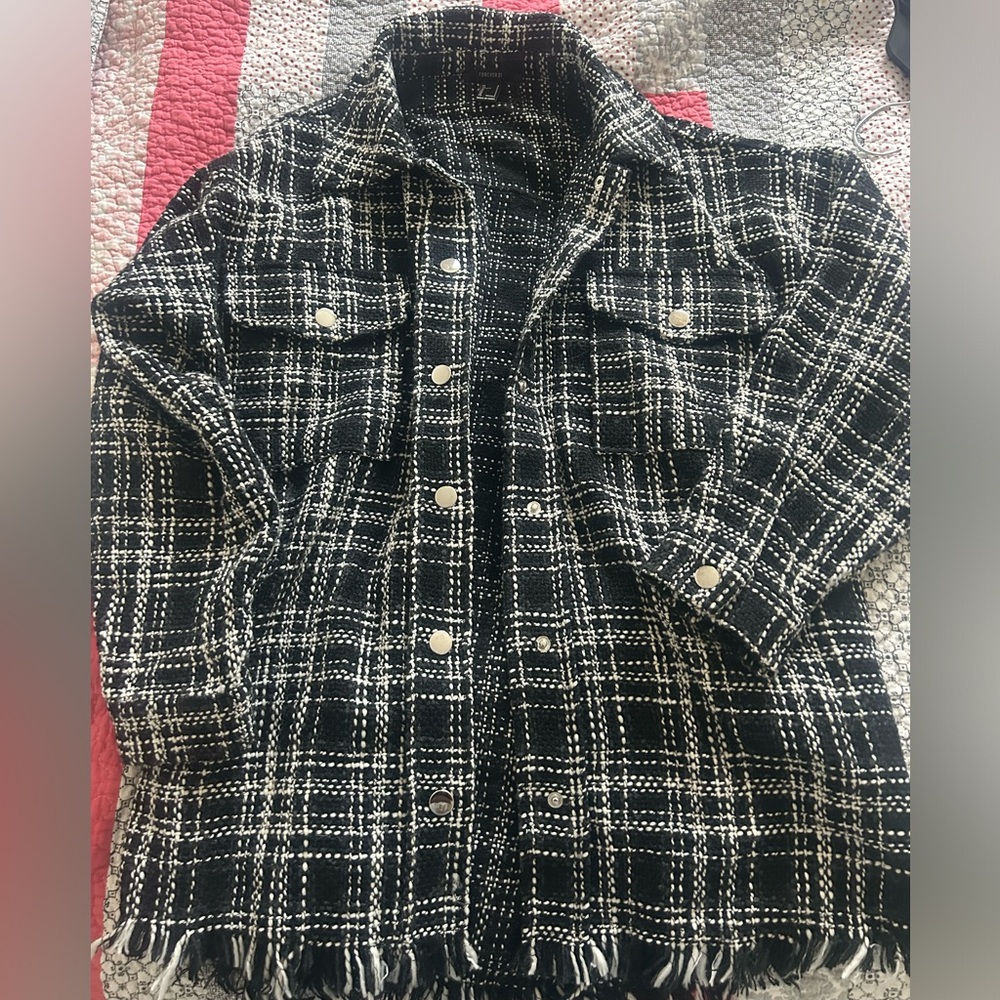Black and White Plaid Jacket